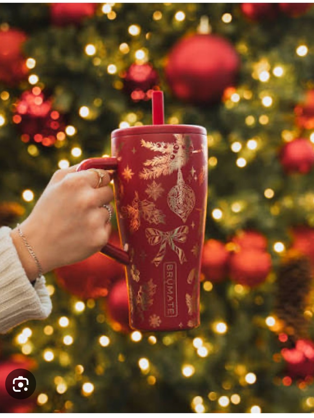 Brumate 20oz Era Red and Gold Christmas Holiday Print Cup